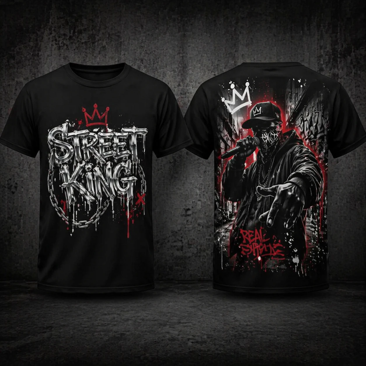 تیشرت طرح رپی